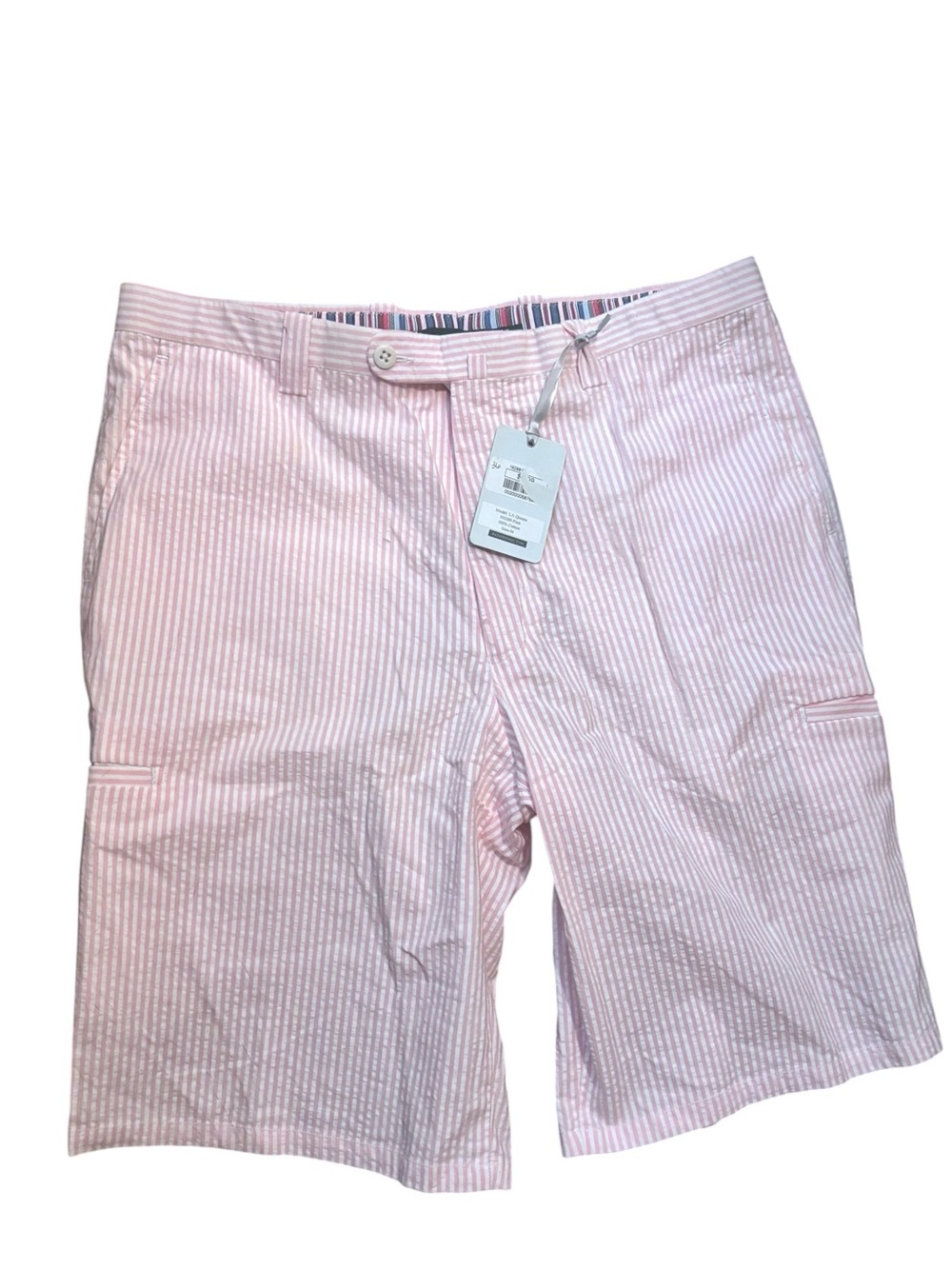 NWT! Antas Light Pink and White Seersucker Striped Shorts